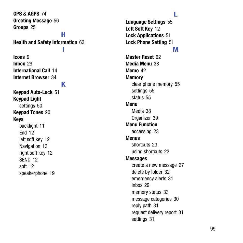 Samsung SGH-T199ZKWTMB User Manual | Page 103 / 106