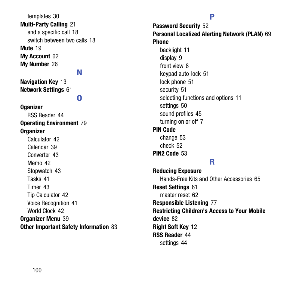 Samsung SGH-T199ZKWTMB User Manual | Page 104 / 106