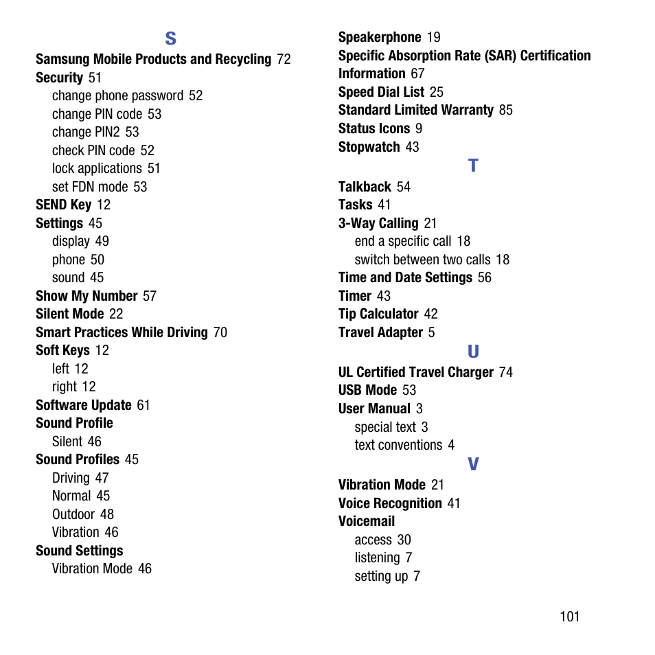 Samsung SGH-T199ZKWTMB User Manual | Page 105 / 106