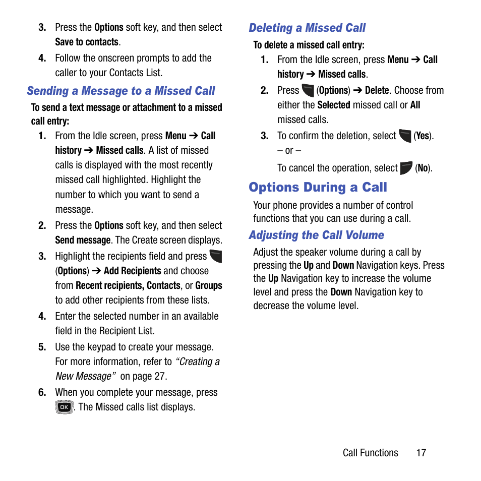 Options during a call | Samsung SGH-T199ZKWTMB User Manual | Page 21 / 106