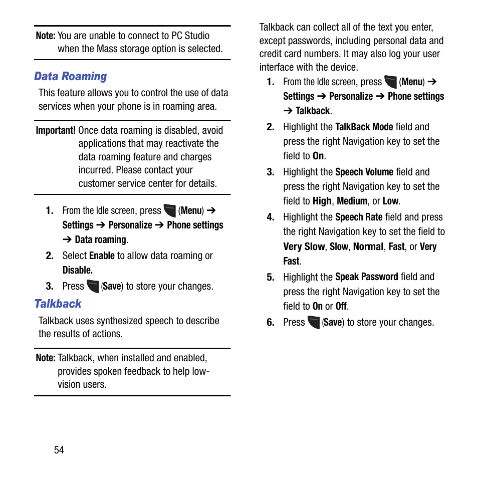 Samsung SGH-T199ZKWTMB User Manual | Page 58 / 106