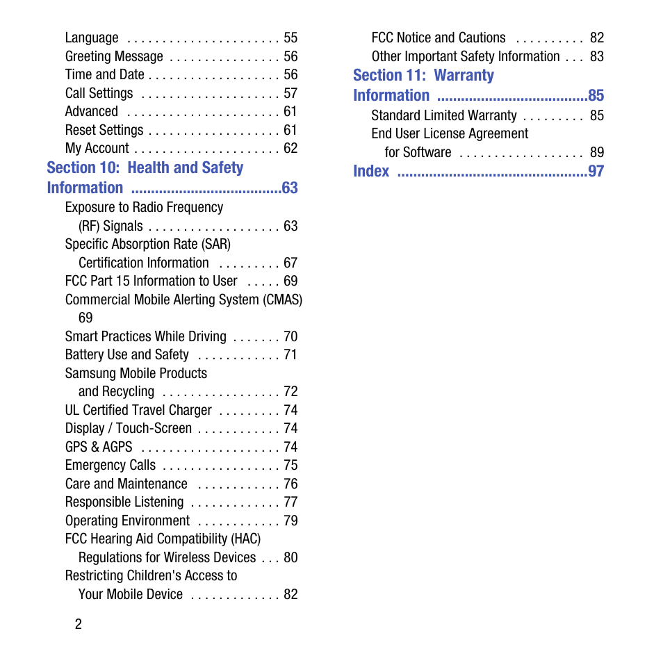 Samsung SGH-T199ZKWTMB User Manual | Page 6 / 106