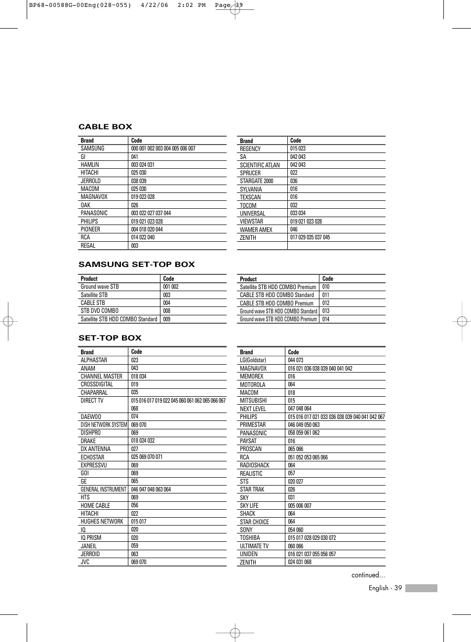 Samsung HLS6767WX-XAA User Manual | Page 39 / 116