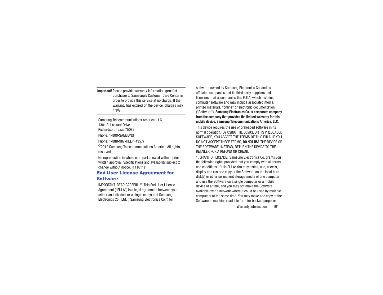 End user license agreement for software | Samsung EK-GC110ZKAXAR User Manual | Page 165 / 177