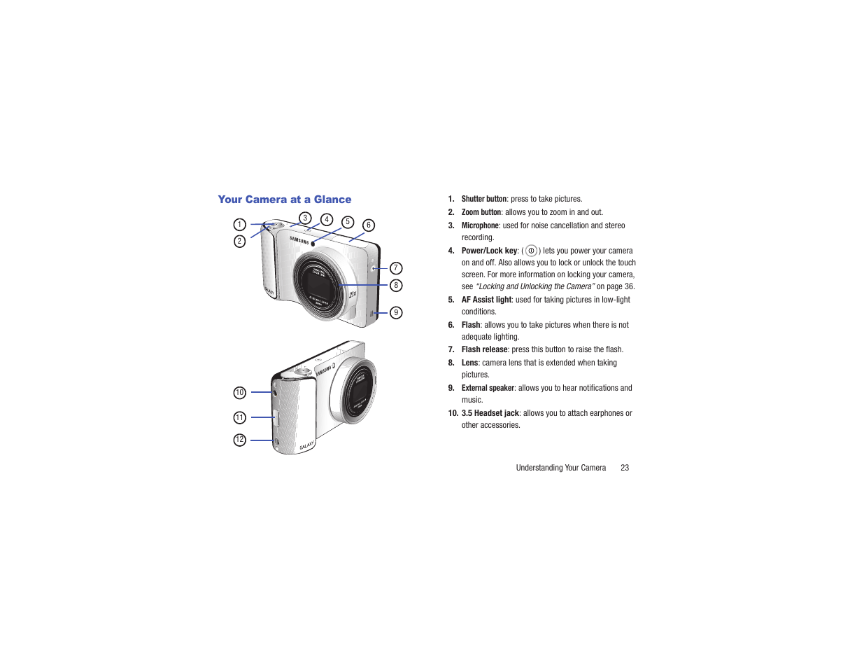 Your camera at a glance | Samsung EK-GC110ZKAXAR User Manual | Page 27 / 177