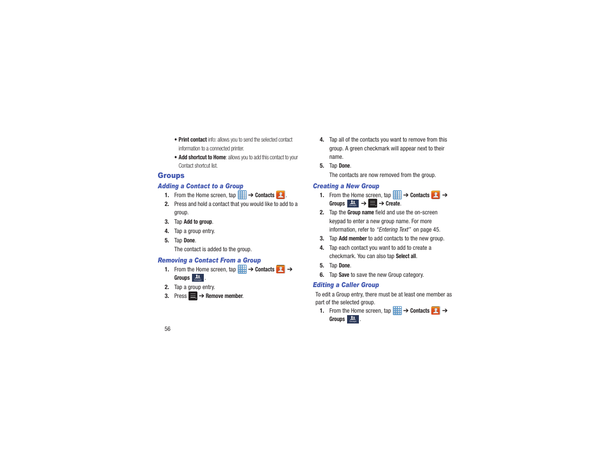 Groups | Samsung EK-GC110ZKAXAR User Manual | Page 60 / 177