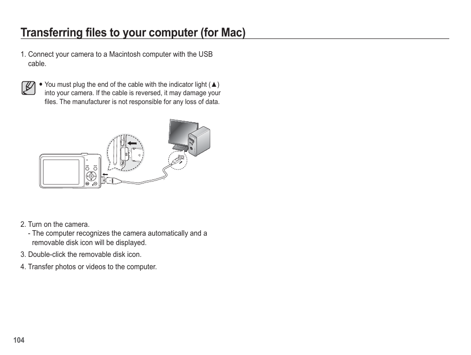 Transferring files to your computer (for mac) | Samsung EC-TL110ZBPBUS User Manual | Page 105 / 109