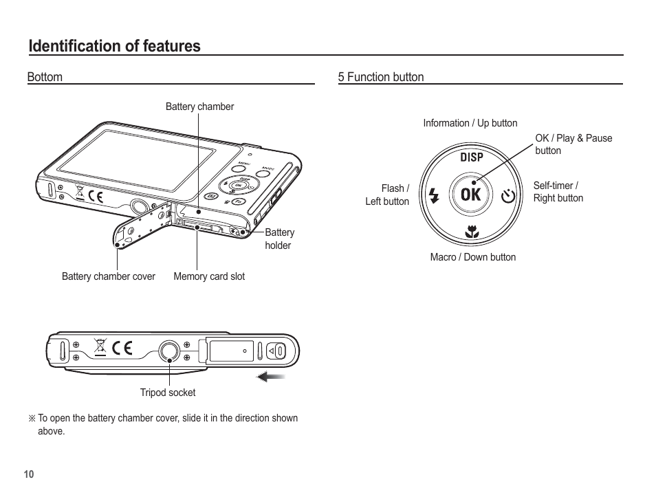 Identifi cation of features | Samsung EC-TL110ZBPBUS User Manual | Page 11 / 109