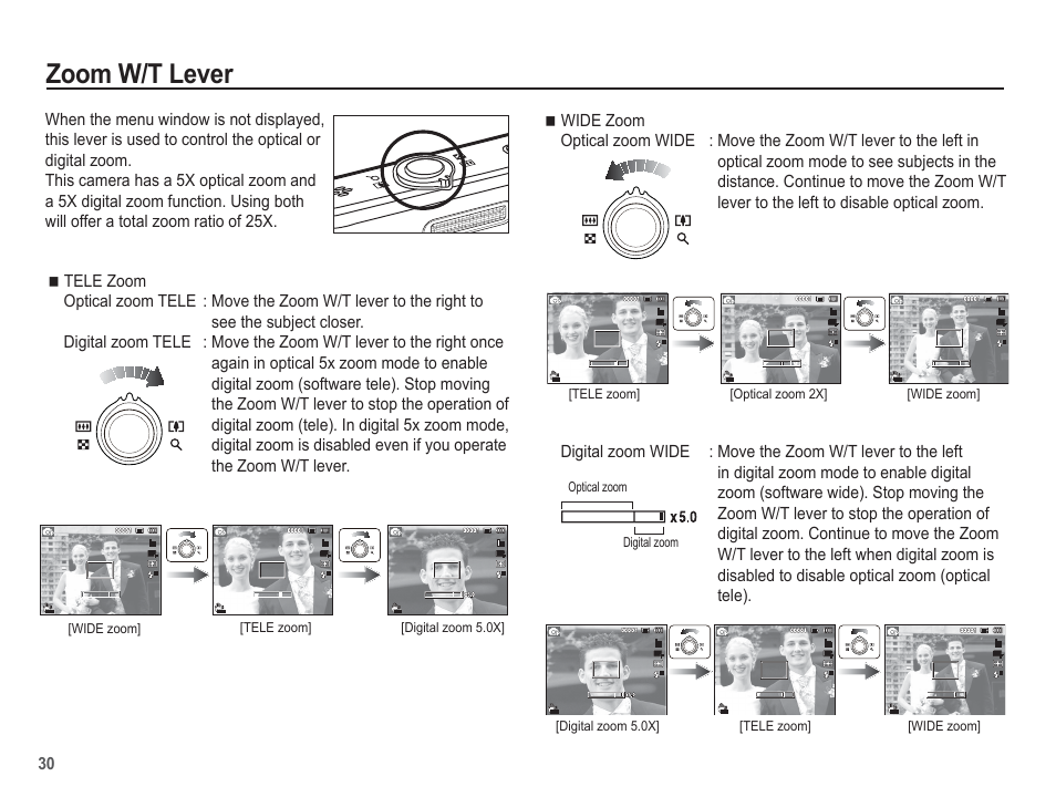 Zoom w/t lever | Samsung EC-TL110ZBPBUS User Manual | Page 31 / 109