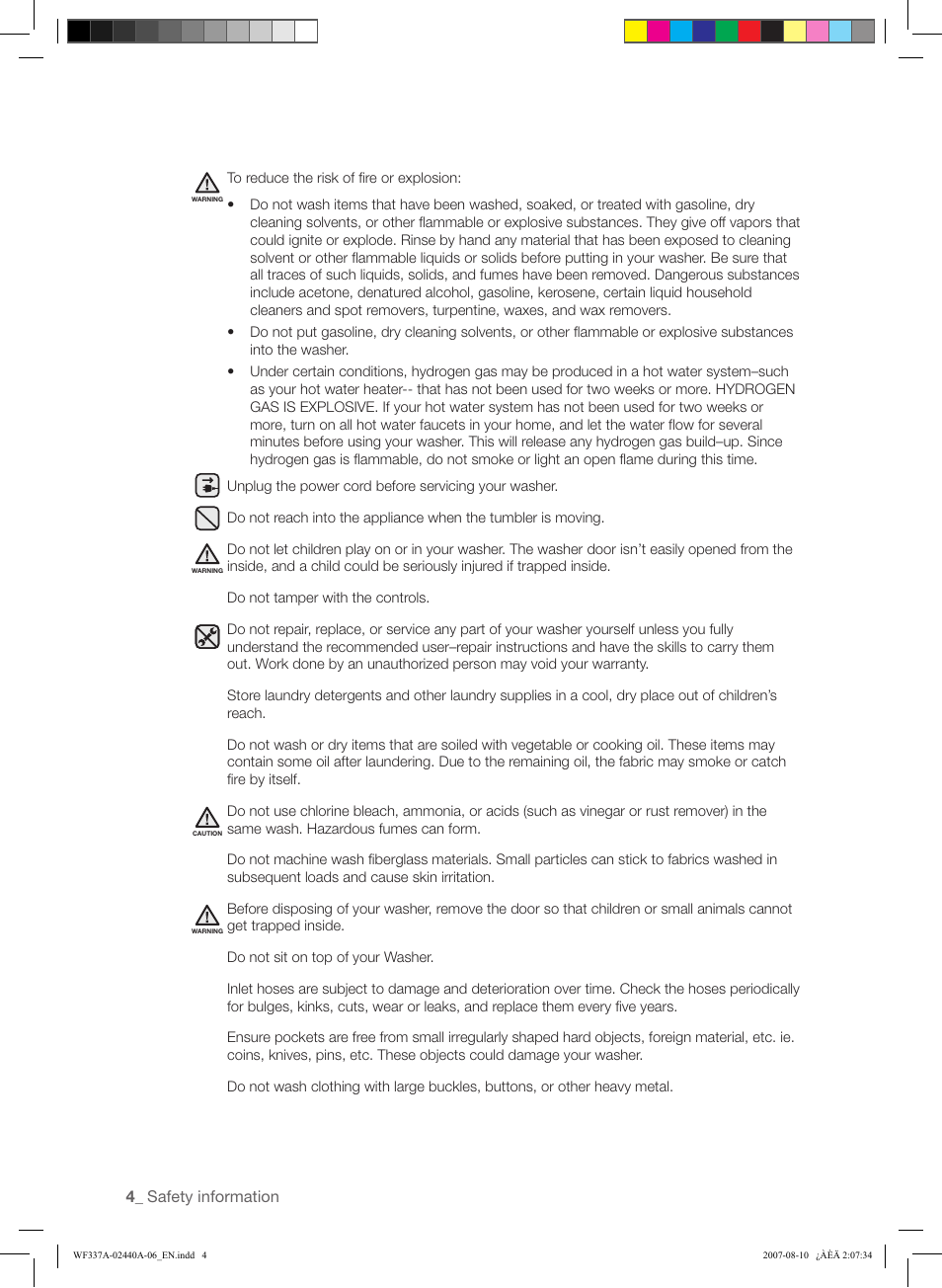 Samsung WF337AAW-XAA User Manual | Page 4 / 88