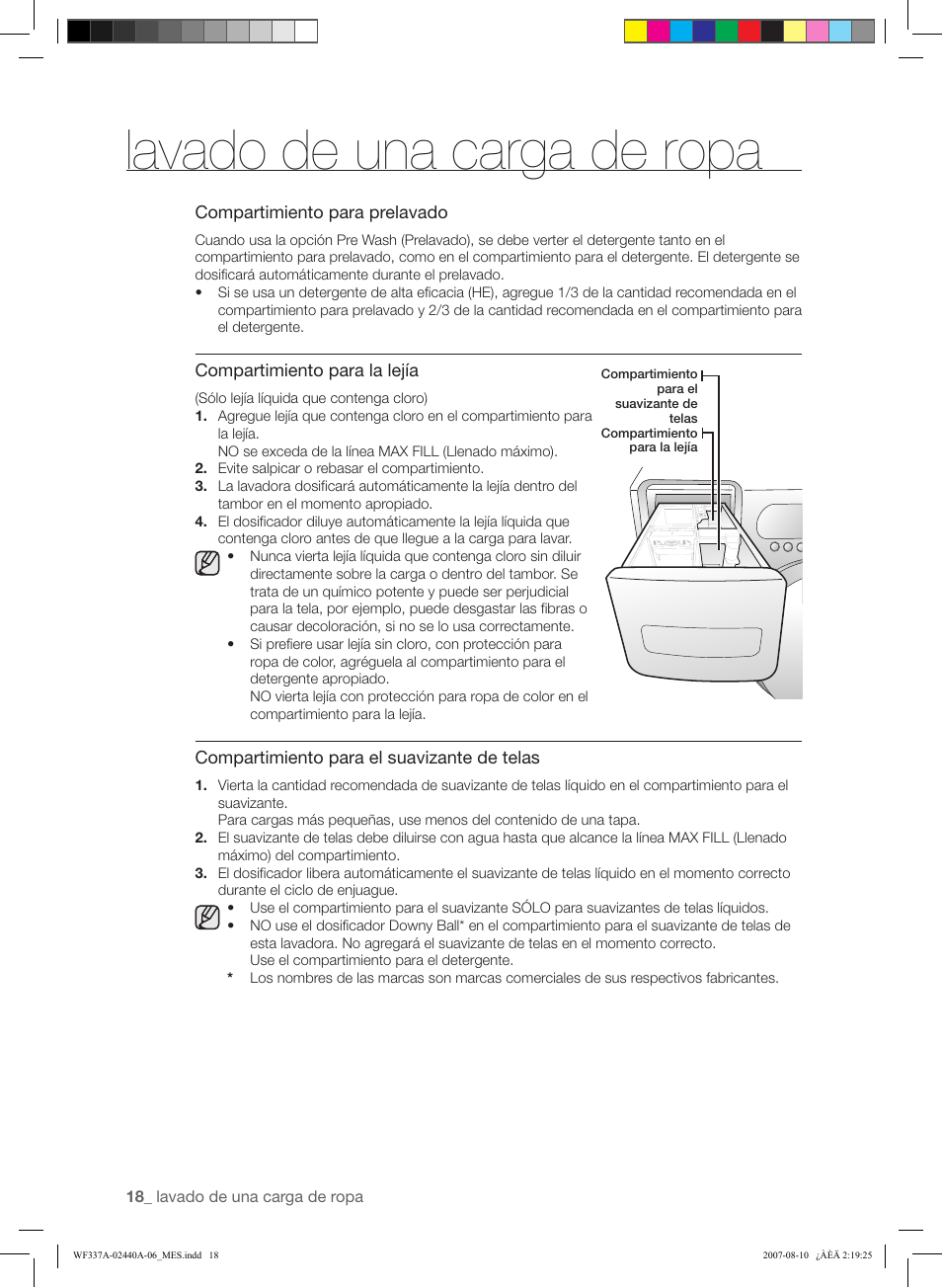 Lavado de una carga de ropa | Samsung WF337AAW-XAA User Manual | Page 76 / 88