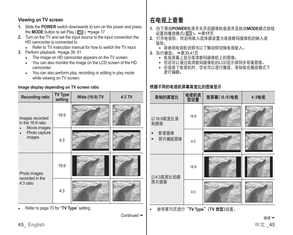 在电视上查看 | Samsung SC-HMX10C-RCL User Manual | Page 53 / 119