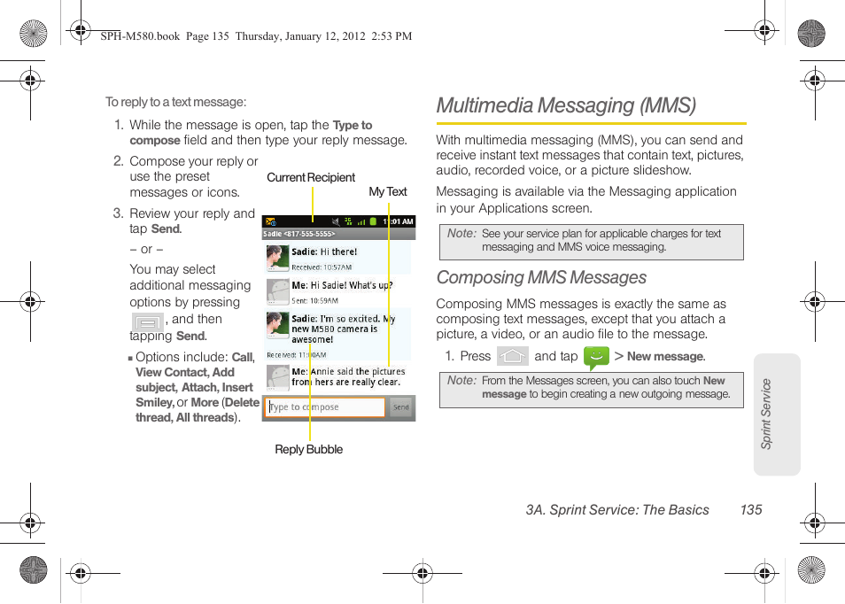Multimedia messaging (mms), Composing mms messages | Samsung SPH-M580ZKASPR User Manual | Page 149 / 236