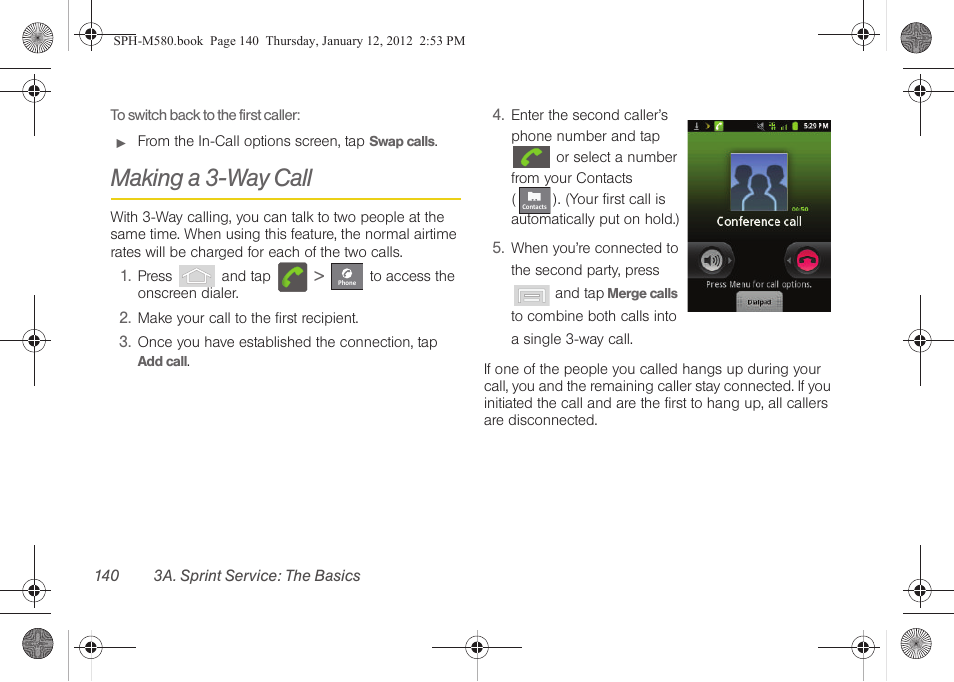 Making a 3-way call | Samsung SPH-M580ZKASPR User Manual | Page 154 / 236