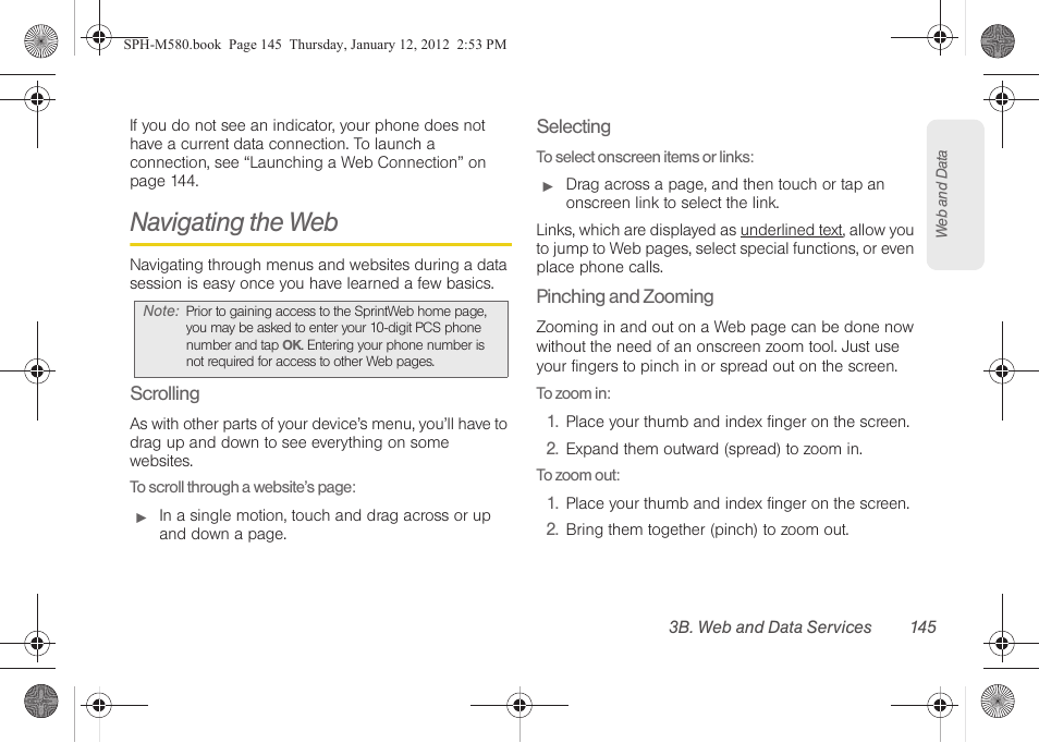 Navigating the web | Samsung SPH-M580ZKASPR User Manual | Page 159 / 236