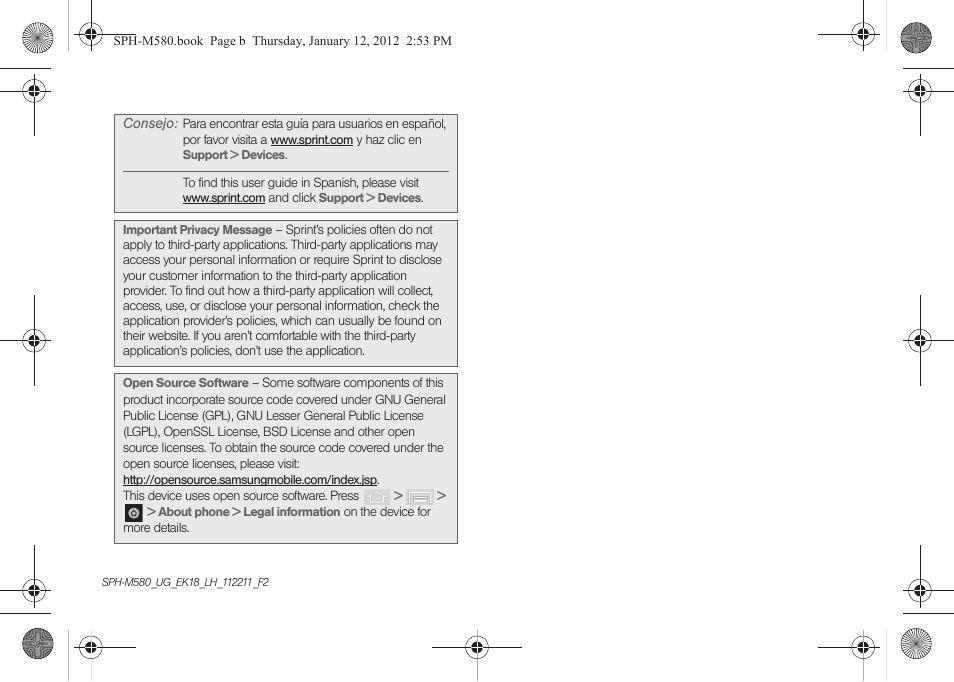 Samsung SPH-M580ZKASPR User Manual | Page 2 / 236