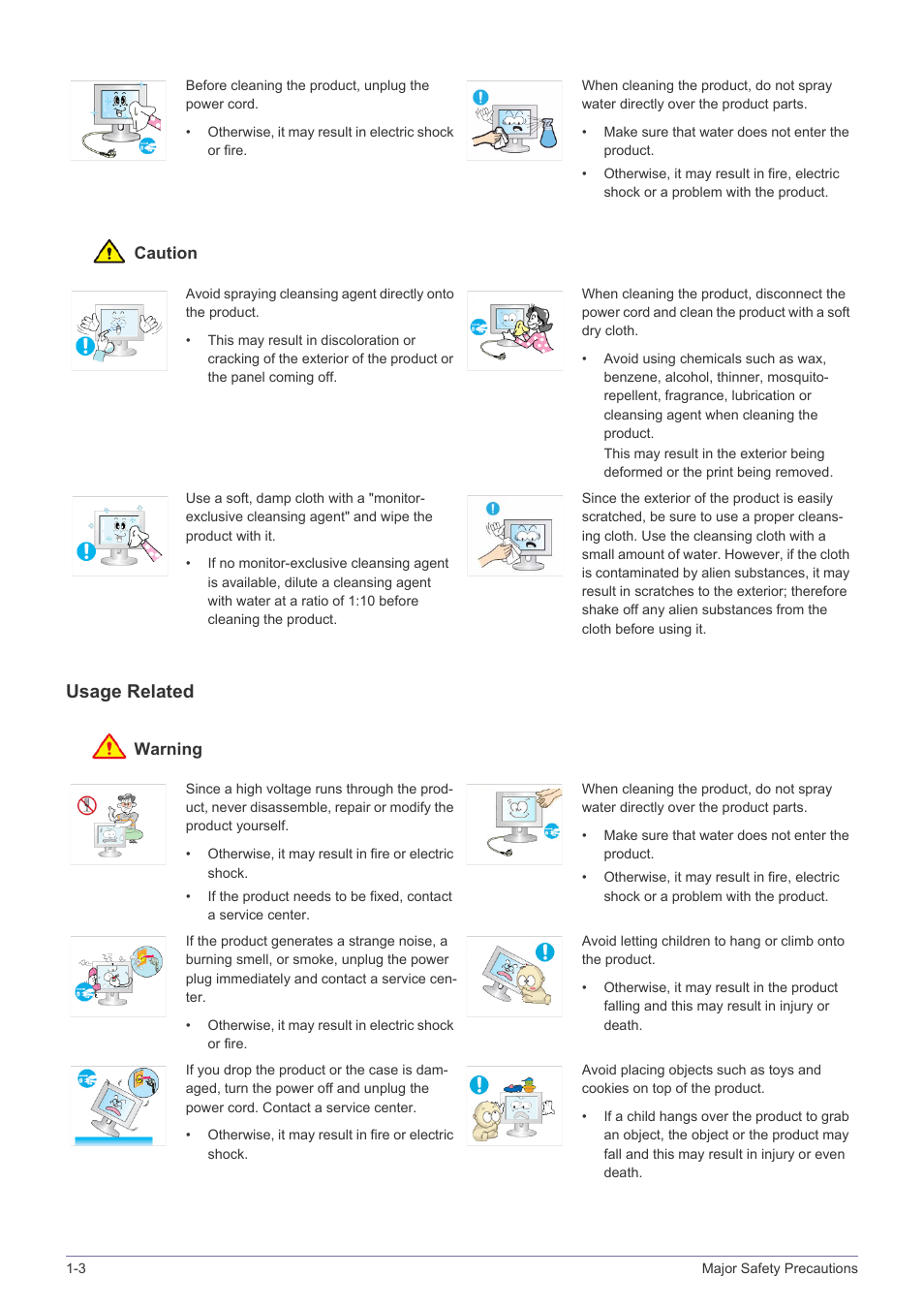 Usage related | Samsung LS22EFVKUV-ZC User Manual | Page 8 / 43