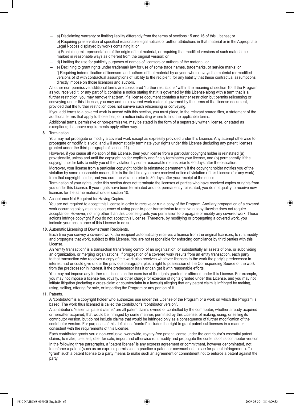 Samsung LN40B610A5FUZA User Manual | Page 69 / 131