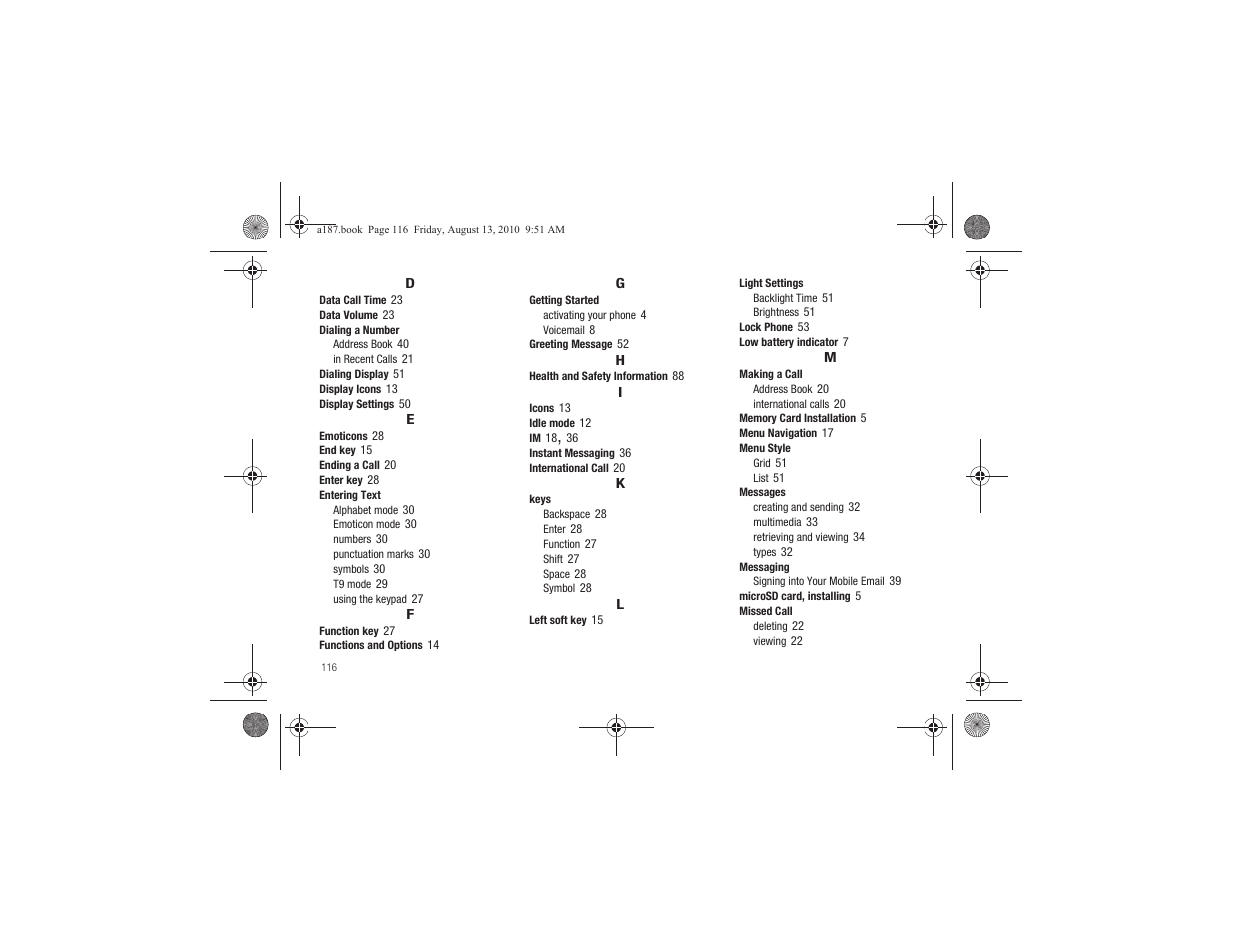 Samsung SGH-A187ZBCATT User Manual | Page 120 / 123