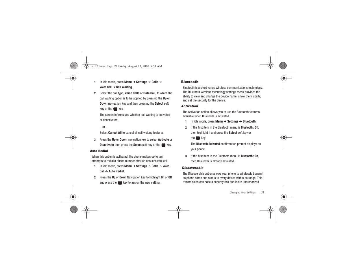 Bluetooth | Samsung SGH-A187ZBCATT User Manual | Page 63 / 123