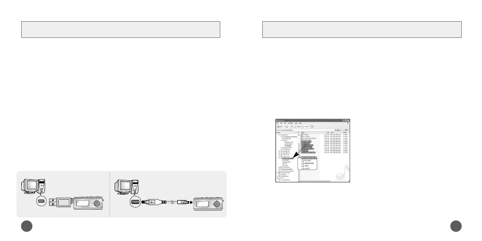 Downloading/uploading files, Connecting the usb cable | Samsung YP-T6X-XAC User Manual | Page 2 / 2