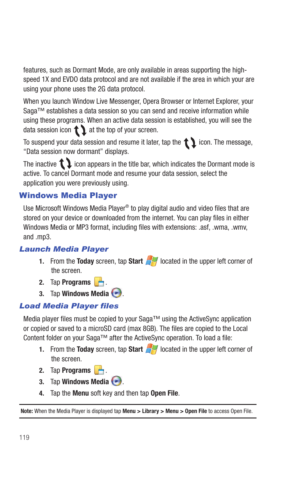 Windows media player | Samsung SCH-I770HAAVZW User Manual | Page 122 / 203