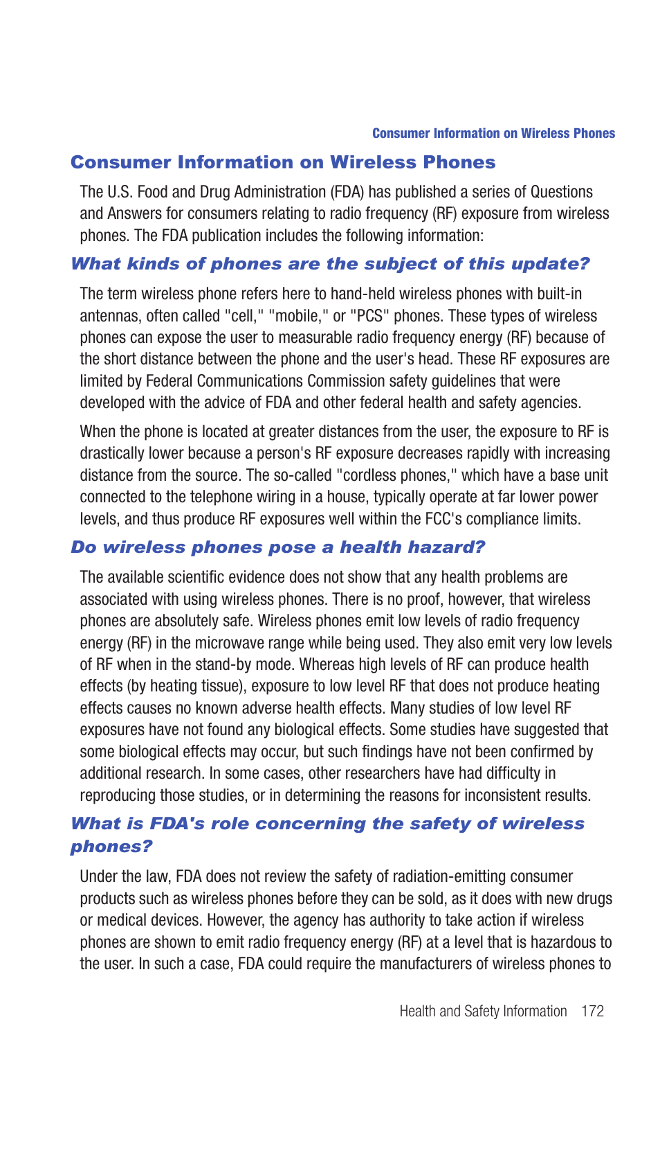 Consumer information on wireless phones | Samsung SCH-I770HAAVZW User Manual | Page 175 / 203