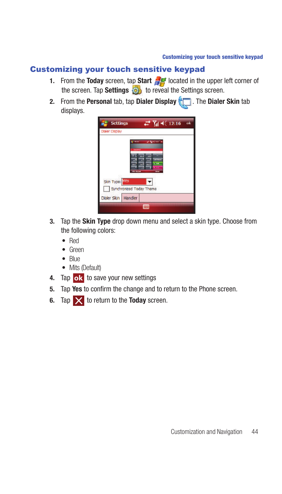 Customizing your touch sensitive keypad | Samsung SCH-I770HAAVZW User Manual | Page 47 / 203