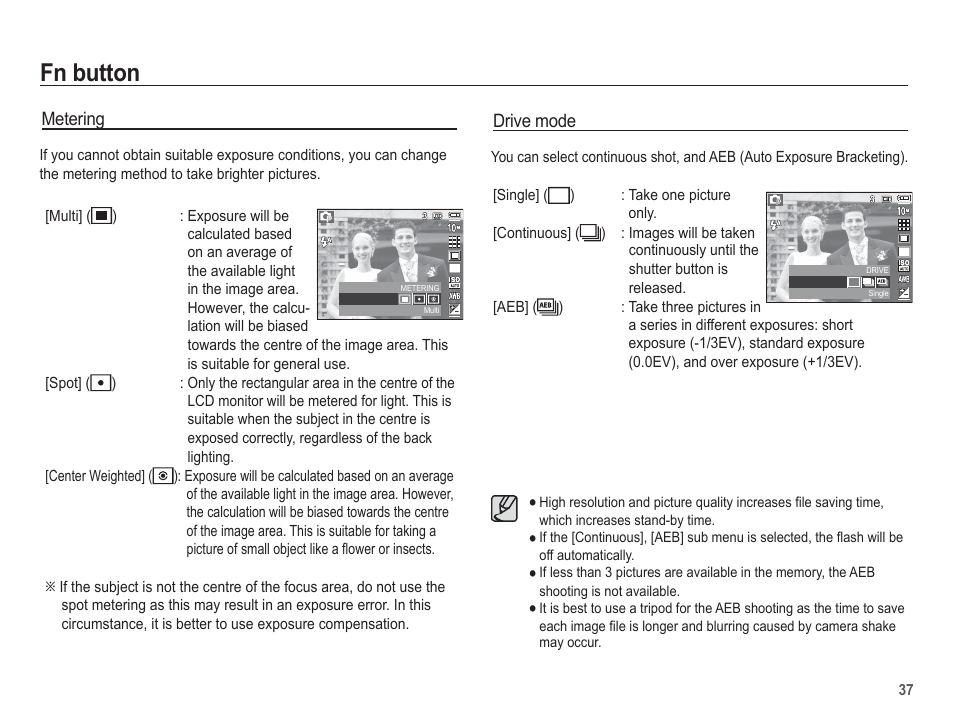 Fn button | Samsung EC-BL103RBC-US User Manual | Page 38 / 98
