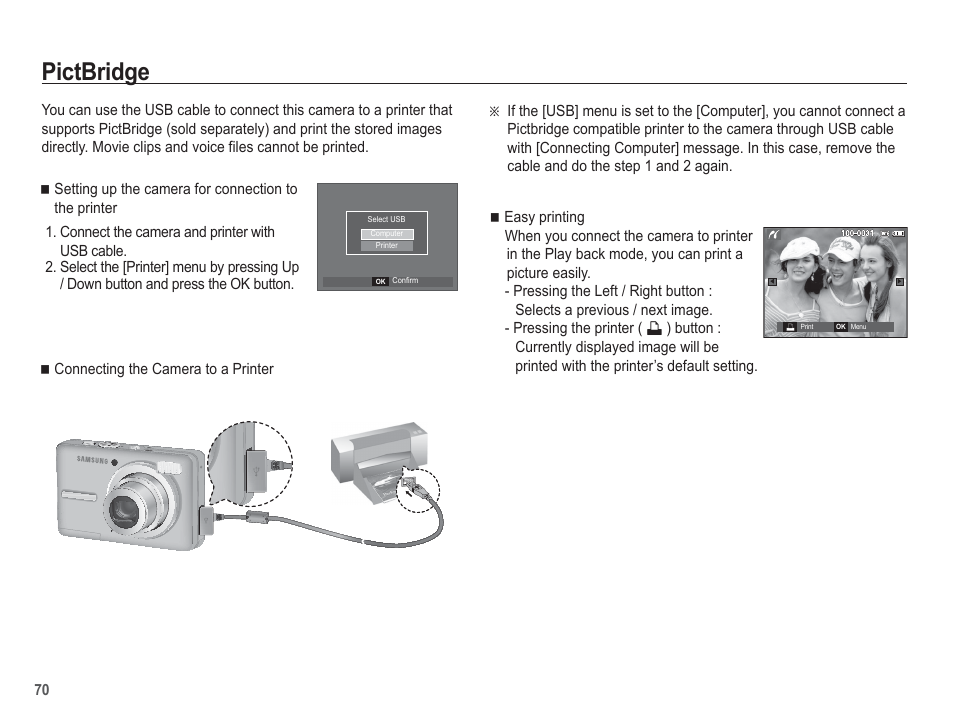 Pictbridge | Samsung EC-BL103RBC-US User Manual | Page 71 / 98