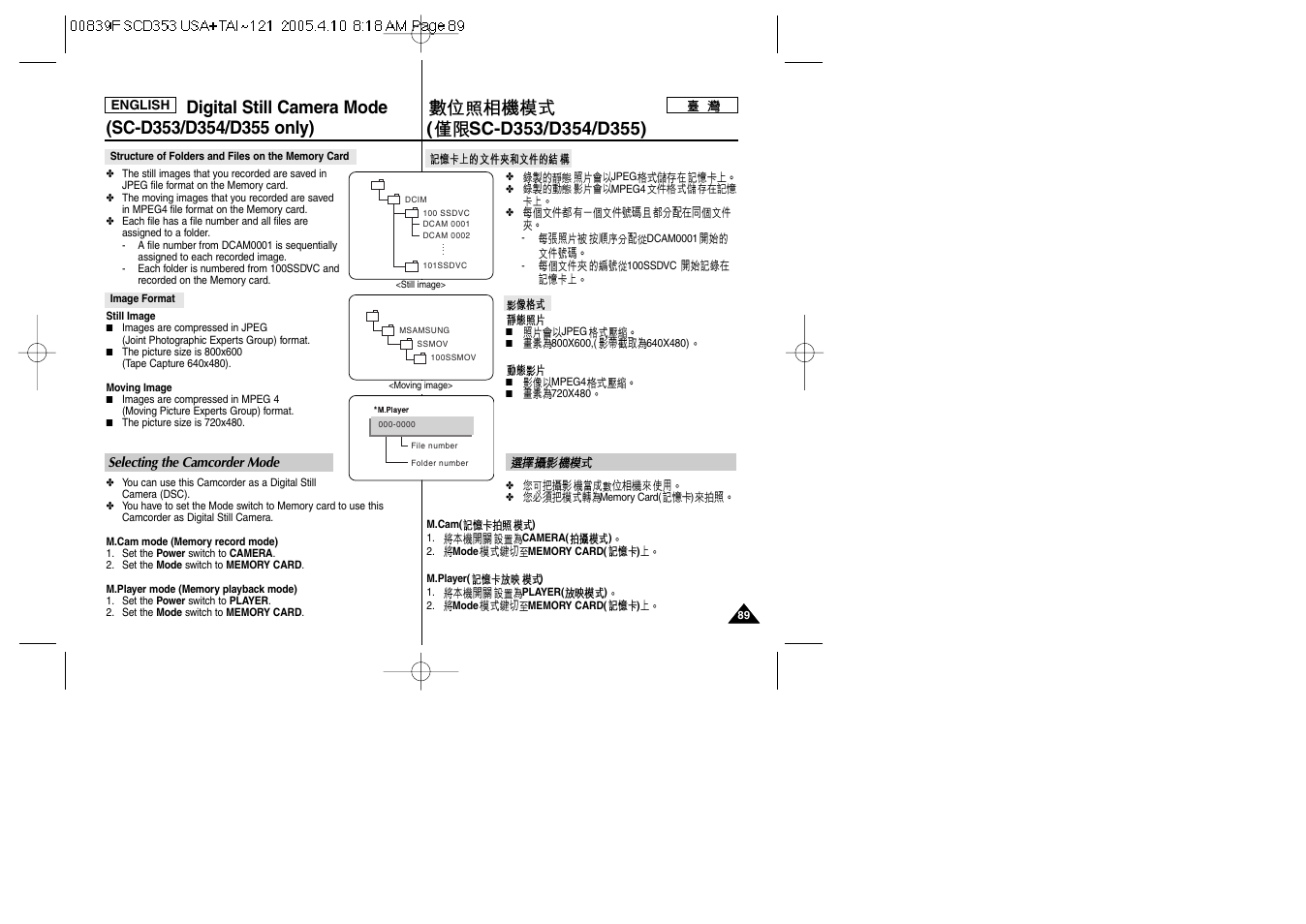 Samsung SC-D353-AFS User Manual | Page 89 / 122