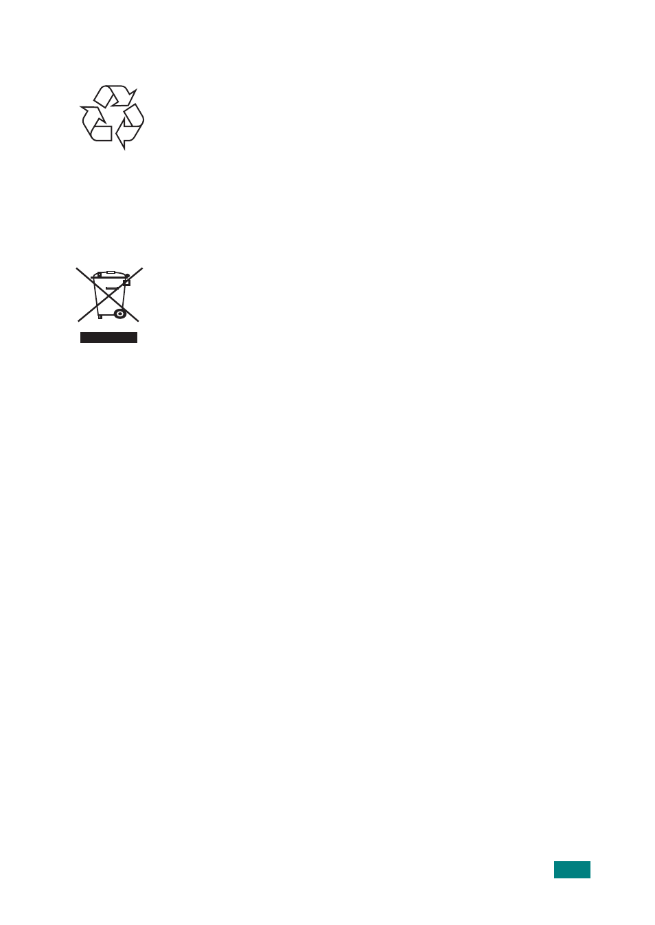 Recycling, Radio frequency emissions | Samsung SF-565P-XAA User Manual | Page 12 / 212