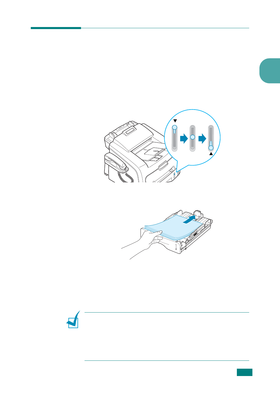 Loading paper in the paper tray | Samsung SF-565P-XAA User Manual | Page 62 / 212