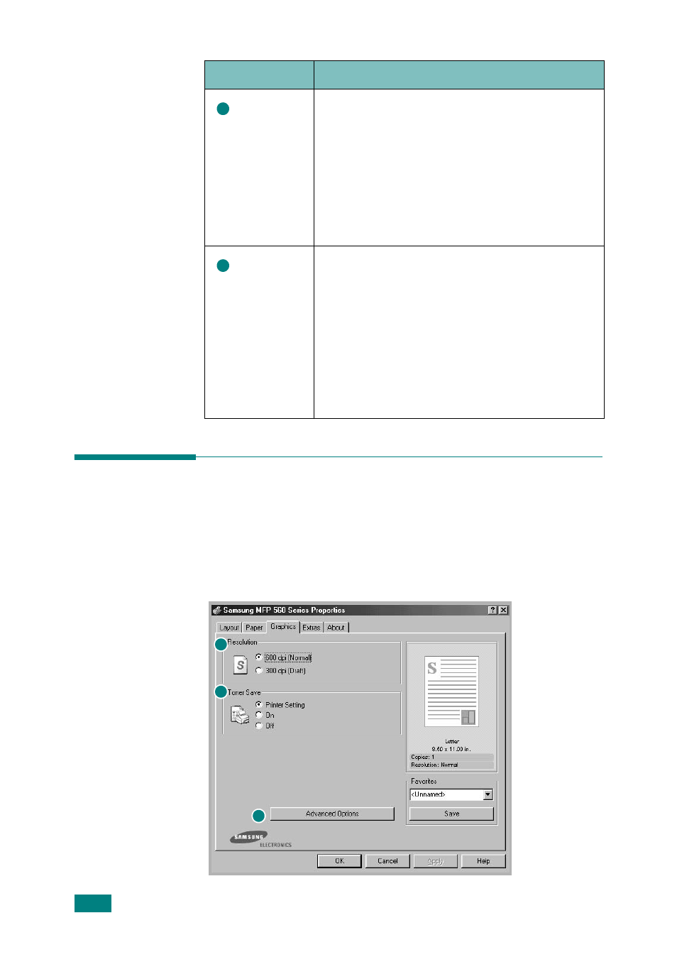 Setting graphic properties | Samsung SF-565P-XAA User Manual | Page 73 / 212