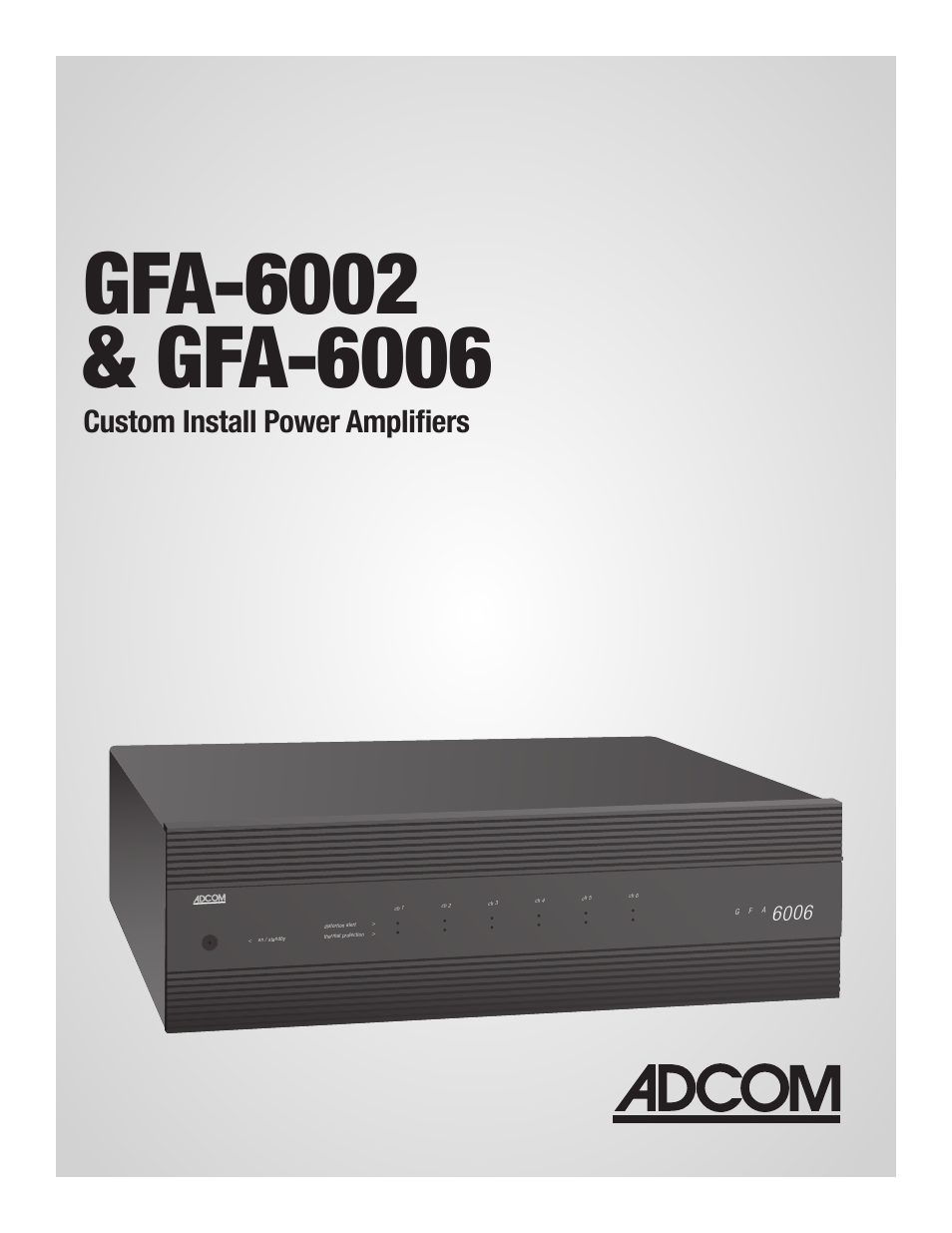 Adcom GFA-6006 User Manual | 16 pages