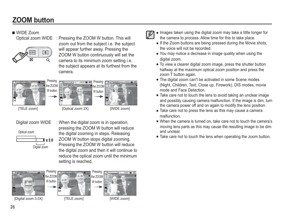 Zoom button | Samsung EC-SL30ZBBA-US User Manual | Page 27 / 98