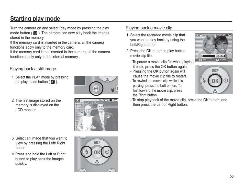 Starting play mode | Samsung EC-SL30ZBBA-US User Manual | Page 54 / 98