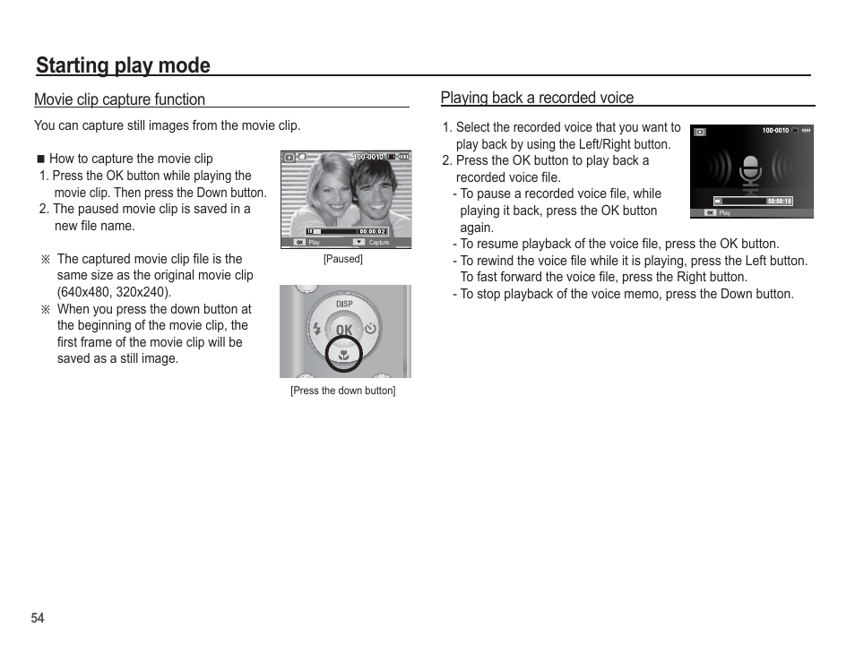 Starting play mode | Samsung EC-SL30ZBBA-US User Manual | Page 55 / 98