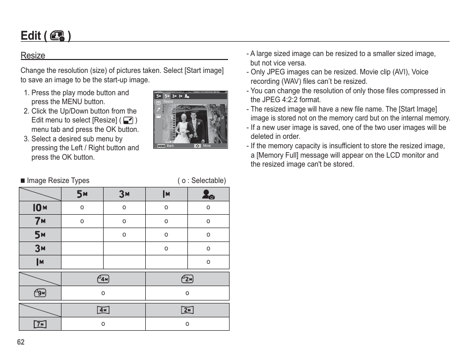 Edit ( ) | Samsung EC-SL30ZBBA-US User Manual | Page 63 / 98