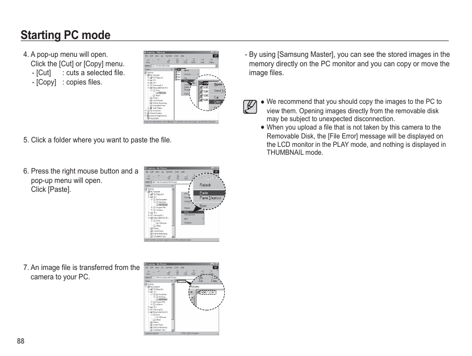 Starting pc mode | Samsung EC-SL30ZBBA-US User Manual | Page 89 / 98