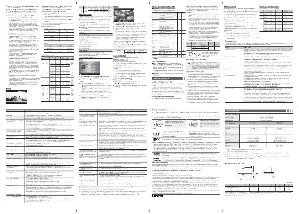 Playlist | Samsung PN51E450A1FXZA User Manual | Page 2 / 2