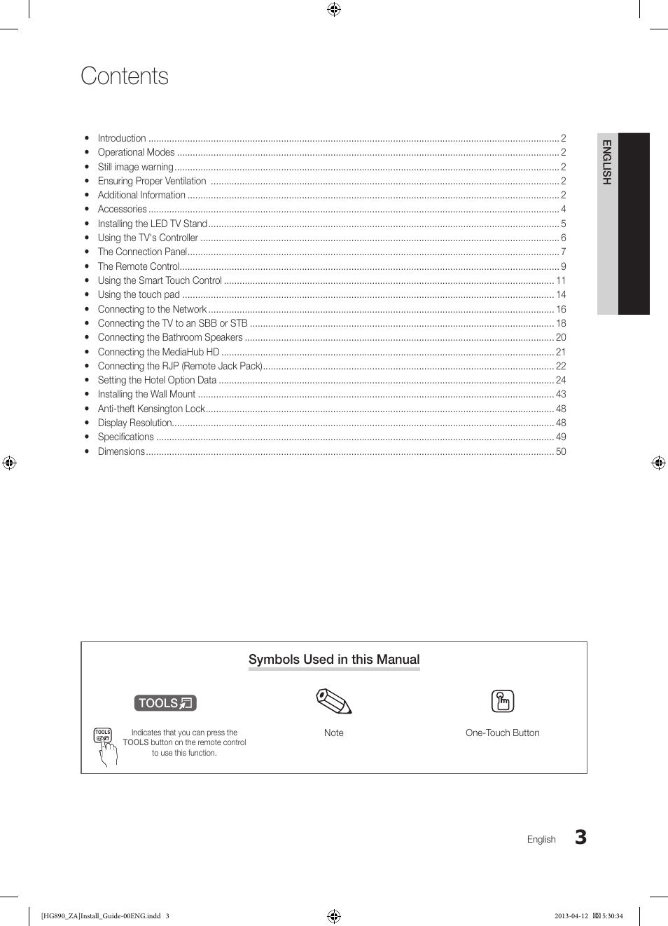 Samsung HG65NB890XFXZA User Manual | Page 3 / 52