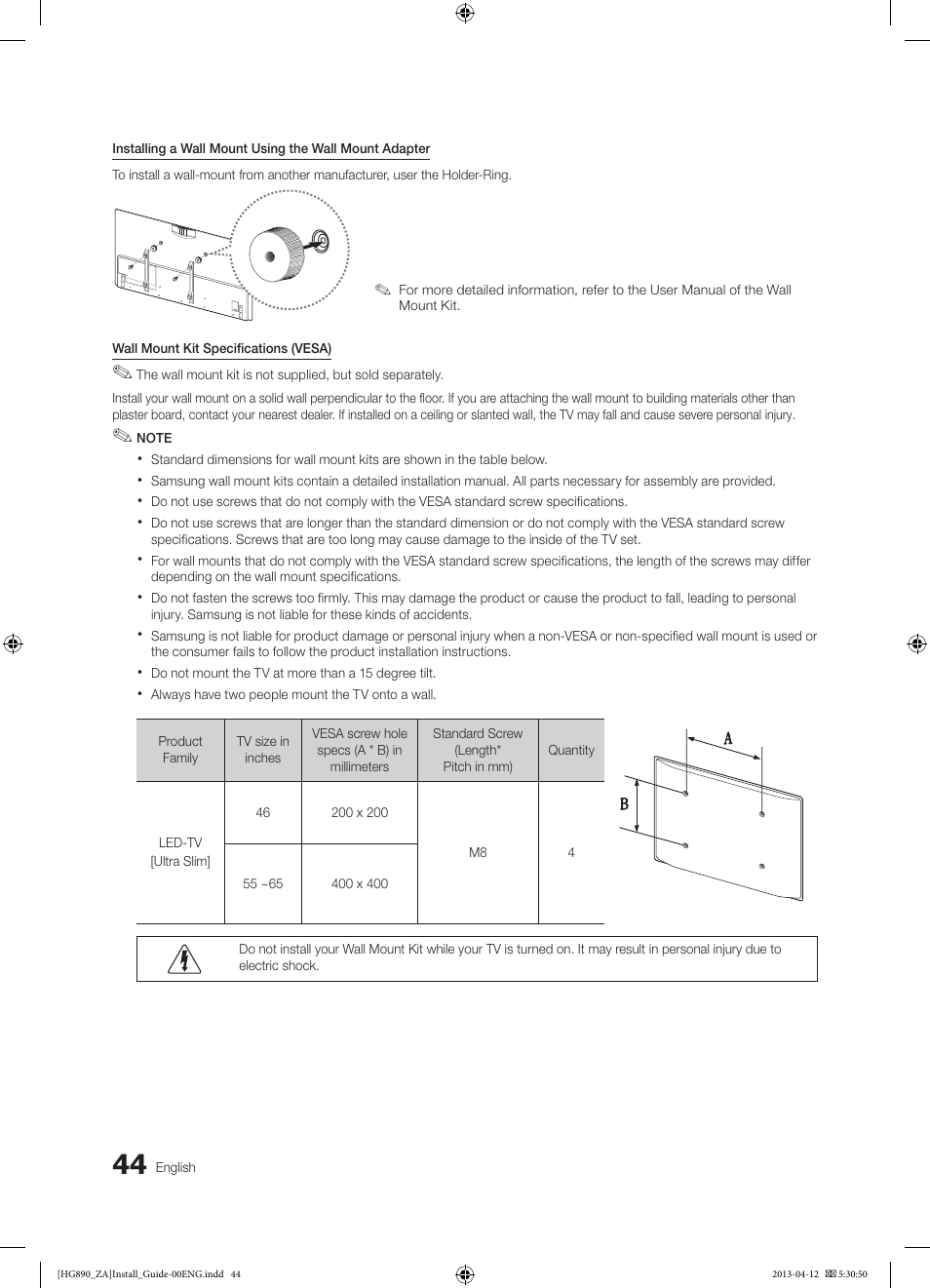 Samsung HG65NB890XFXZA User Manual | Page 44 / 52