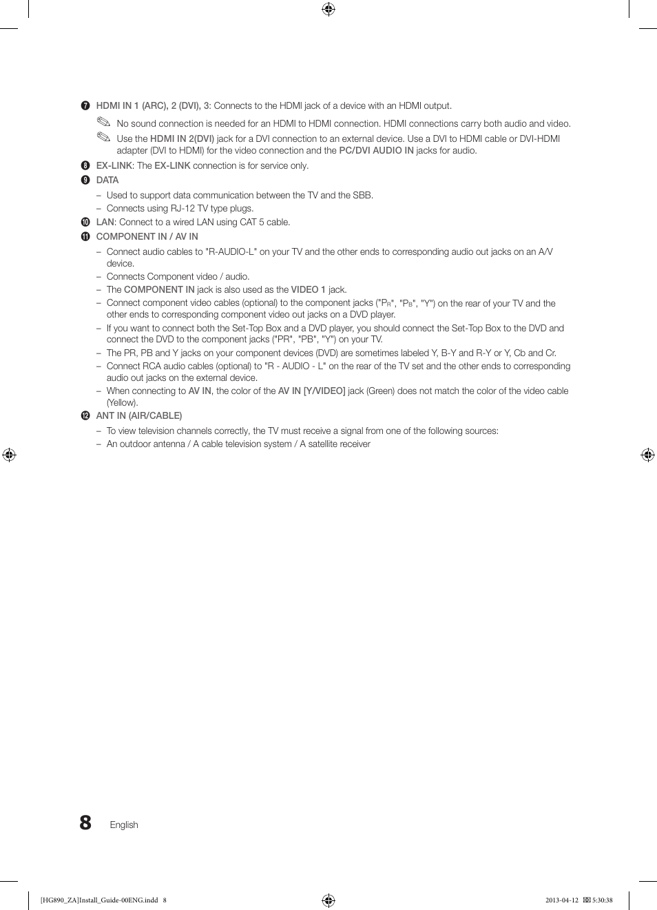 Samsung HG65NB890XFXZA User Manual | Page 8 / 52