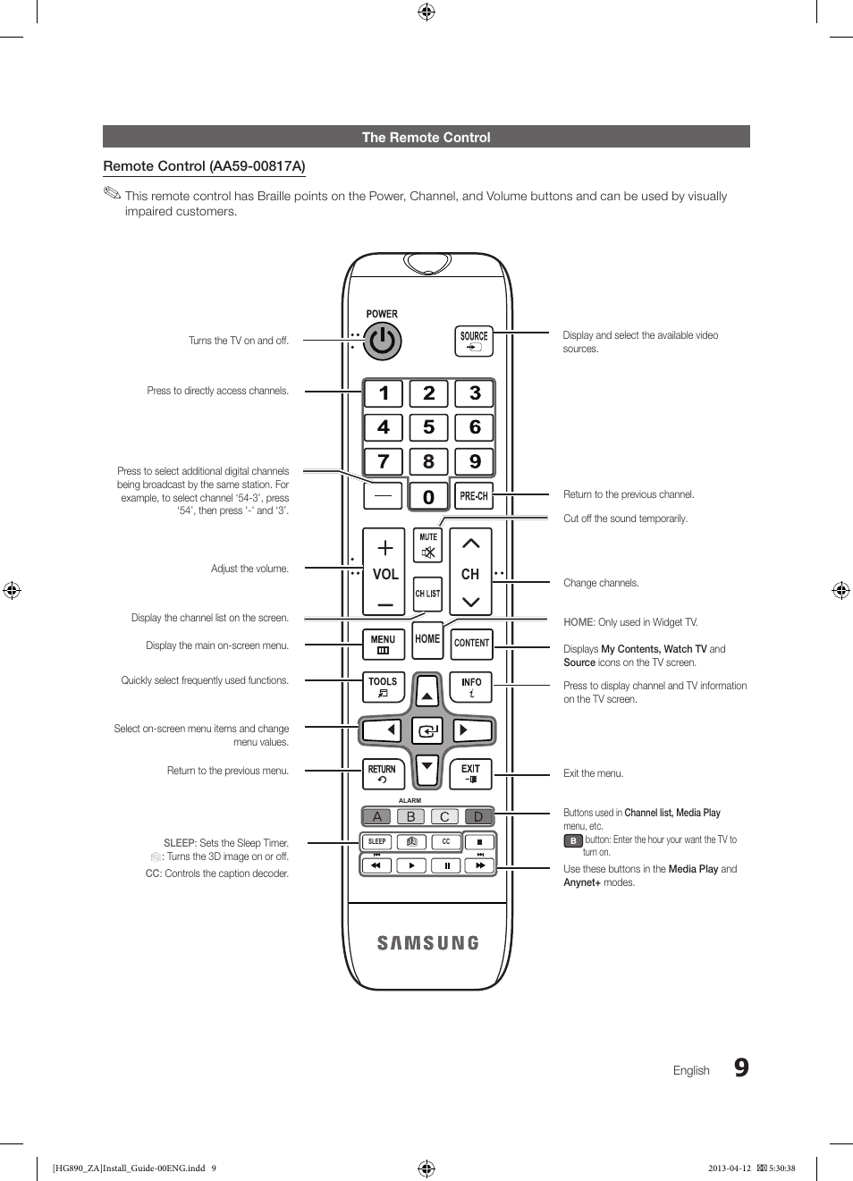 Samsung HG65NB890XFXZA User Manual | Page 9 / 52