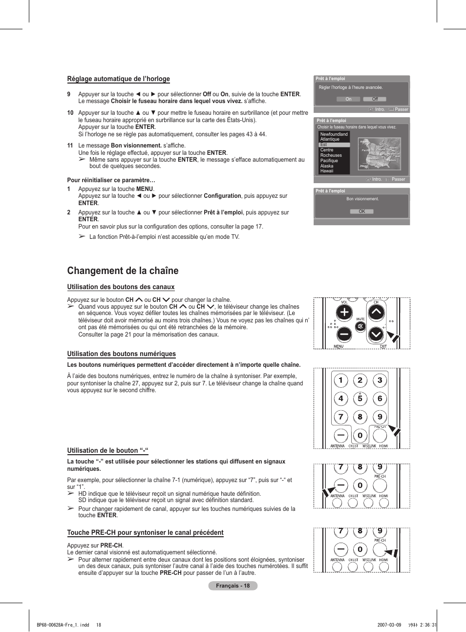 Changement de la chaîne | Samsung HLT5087SAX-XAA User Manual | Page 101 / 236