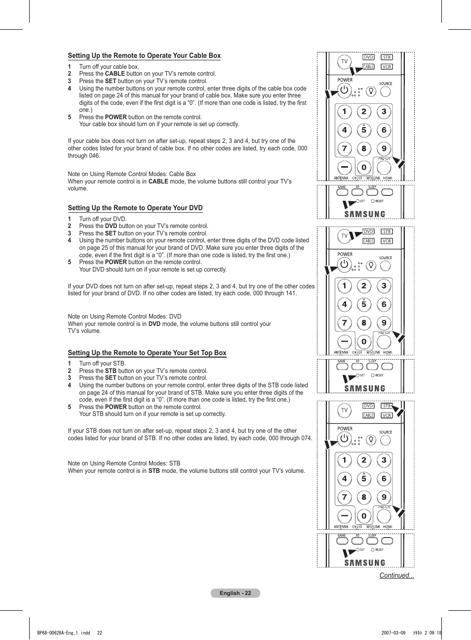 Samsung HLT5087SAX-XAA User Manual | Page 22 / 236