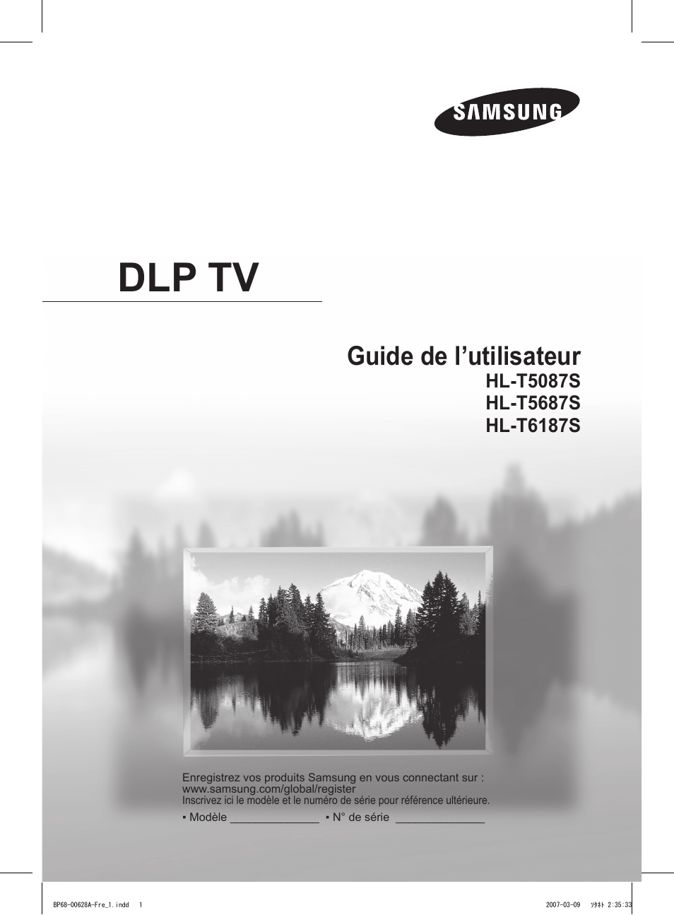 Dlp tv, Guide de l’utilisateur | Samsung HLT5087SAX-XAA User Manual | Page 84 / 236