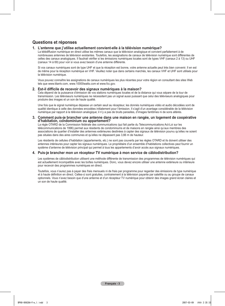 Questions et réponses | Samsung HLT5087SAX-XAA User Manual | Page 86 / 236