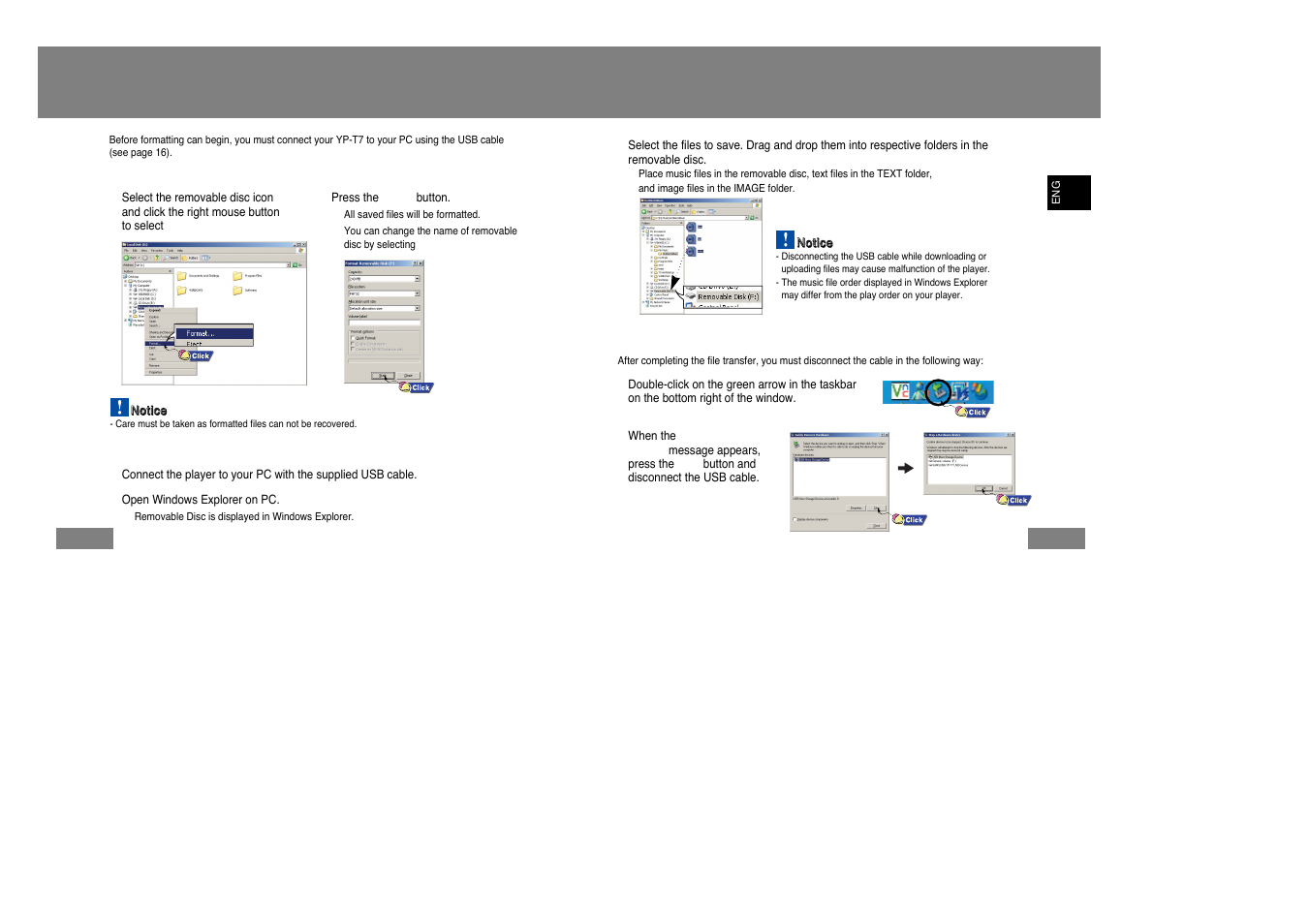 Using the removable storage(pc) | Samsung YP-T7Z-XAA User Manual | Page 12 / 40
